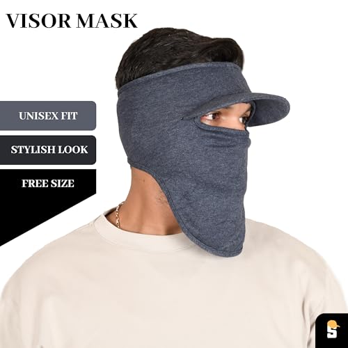 Image of R2 Cotton Visor Face Mask | Unisex Balaclava | Full Face Ninja Mask | Unisex Bike Riding & Cycling, Anti Pollution Dust & Sun Protection Full Face Cover Reusable Visor Mask