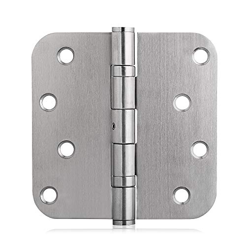 Ks Hardware Stainless Steel Ball Bearing Nrp Door Hinges, 4" X 4" With 5/8" X 5/8 Radius Corners | Heavy Duty Interior & Exterior Door Hardware For Left & Right Doors | Pack Of 3 #TOP1