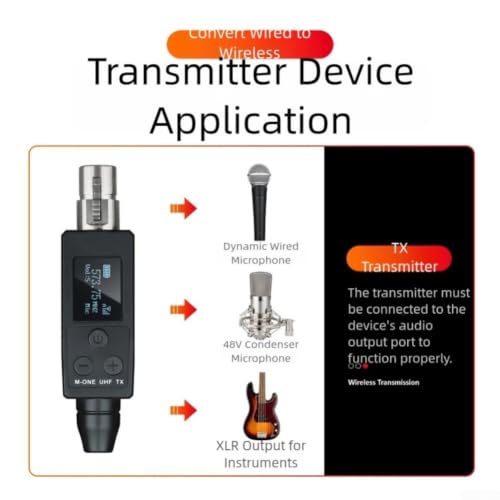 Micrófono inalámbrico UHF sin interferencias con doble micro de largo alcance 4