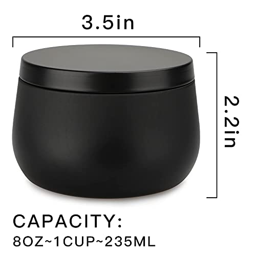 Candle Tins 24 Pieces, 8Oz Large Size Metal Jars For Candle Making/Diy/Arts & Crafts, Reusable Empty Can Containers With Lid, Black #TOP1