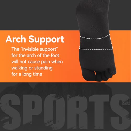 Toe Socks Men Women Athletic Running Coolmax Five Finger Crew Socks Comfortable Breathable Lightweight 3-Pairs4
