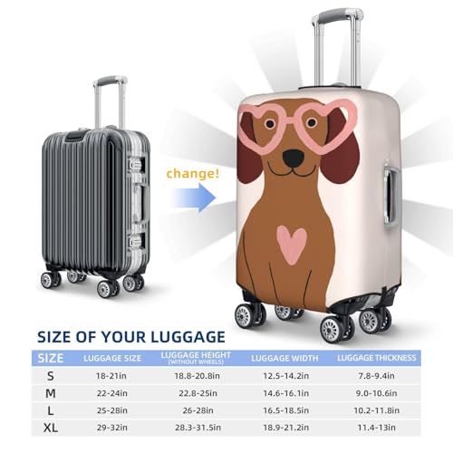 Cute Dachshund Dog Sunglasses Minimalist Elastic Travel Luggage Covers Dustproof Scratch-Resistant Suitcase Protector Fit 22-24 Inch4