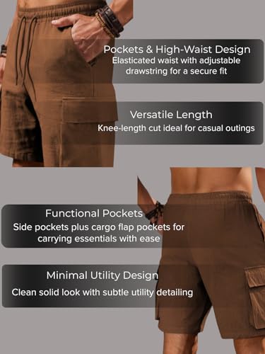 Image of Leriya Fashion Cotton Cargo Shorts for Men | Cargo Men Short's | Casual Comfort Black Bermuda Pant Shorts | Breathable Chino Half Pant Short's | Perfect for Beach & Summer Outfits