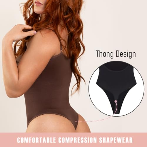 Women's Shapewear Bodysuit - Tummy Control Seamless Waist Sculpting Body Shaper - Thong Body Suit2