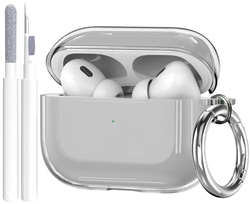 Image of OTOPO for Airpods Pro 3 Case Clear with Cleaning Kit 2025, Soft TPU Transparent Apple AirPods Pro 3rd Generation Protective Cover Skin Women Men for iPod Pro3 Case -Clear Black