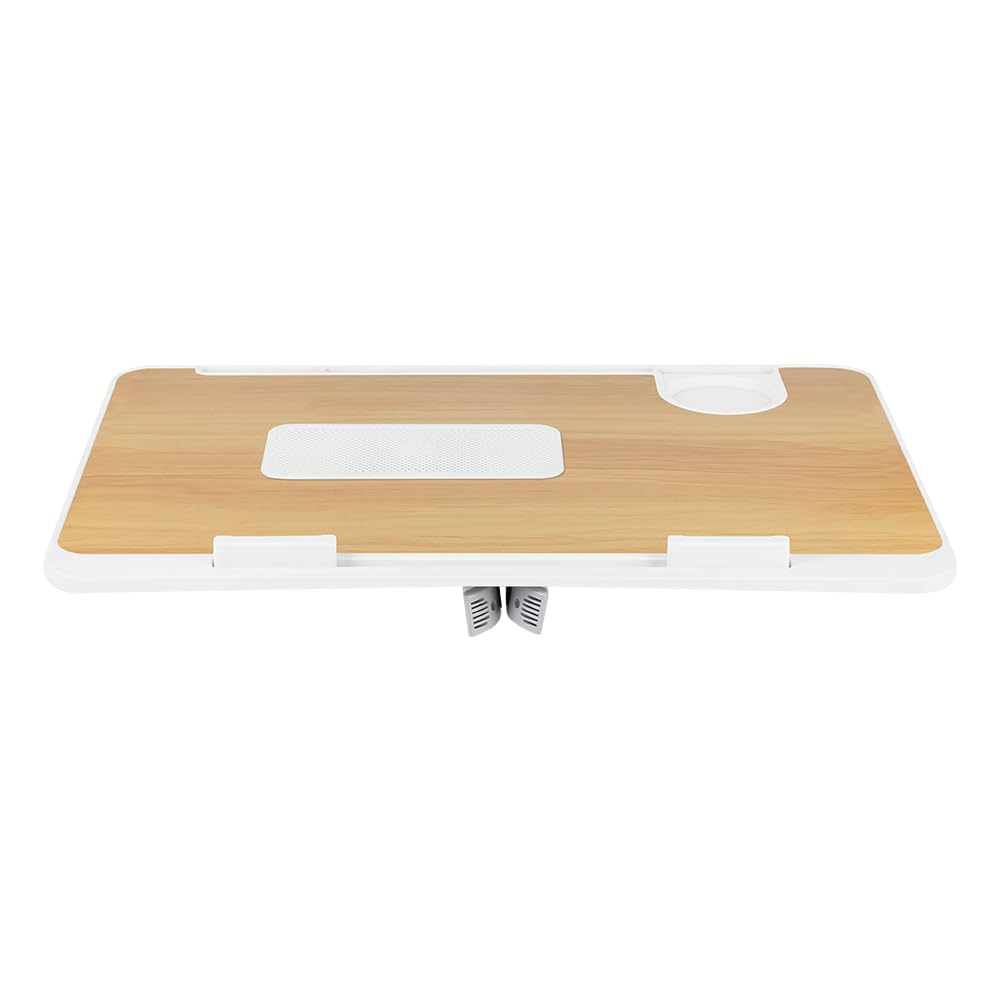 Tavolo da letto per computer portatile, supporto per computer regolabile in altezza e angolo, piano letto con cassetti e porte USB, ventilazione, pieghevole, reclinabile (60 x 40 x 40 cm, porta libro)