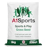 A1 Lawn, Sports & Play Grass Seed - Hard-Wearing & Fast Recovery, Certified by DEFRA, FERA, SASA, 5kg
