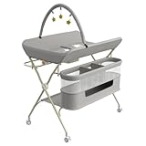☆ [Ajustez la hauteur librement] – Les parents doivent changer les couches des bébés plusieurs fois par jour, et ils doivent également leur donner des massages réguliers. La table à langer peut s’ajuster la hauteur en fonction de leurs propres besoins, réduire la fréquence de penchement. Il convient aux membres de la famille de différentes tailles. Cela rend plus confortable pour les parents de prendre soin de leurs bébés.
