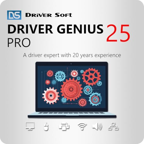 Driver Genius 25 Pro - Automatic driver updates & system transfer for Windows PCs | Pro | 3 Devices | 1 User | 1 Year | PC Activation Code by email