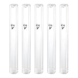 SUPER STAM MEZUZAH CASE Holder Plastic Silver shin Rectangle Shape 6.3/4 INCH -17.5x2x2 c''m Waterproof Rubber Cork lot of 5 (CLEAR, 15 (for 15 cm scroll))