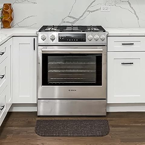 Chef Gear – Anti-Fatigue Gelness Kitchen Mat - Clarance Design - Cushioned Comfort Chef Mat - Faux Leather - Cooking & Standing Relief -Skid-Resistant - Measures 17.5"x32" Wedge - Dark Grey Cover