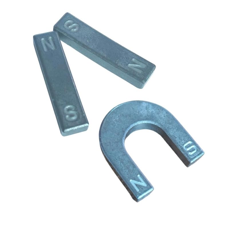 2 Pc 50 mm Long Bar Magnet with 1 Pc U Shape Magnet North and South Pole Markings for Projects, Educational Science Project Experiment Kit for School Kids, Classroom & Lab Use, Magnetic-image-35