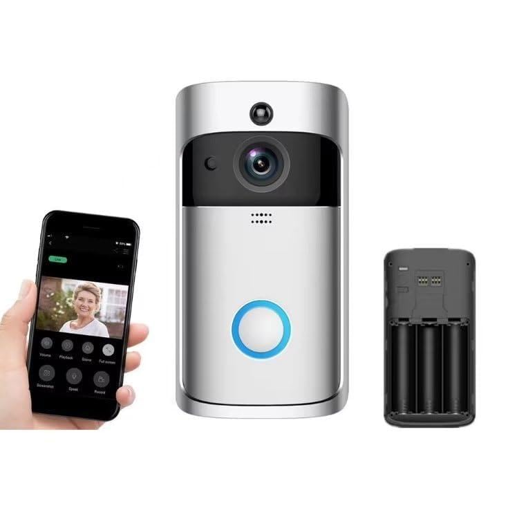 Sonnette vidéo WiFi sans fil intelligente HD KLUFO avec audio de porte et vision infrarouge