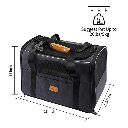 morpilot Pet Travel Carrier Bag, Soft-Sided Dog Carrier Cat Carrier Pet Carrier (18 x 12.5 x 14 Inches), for Large Cats… - Image 3