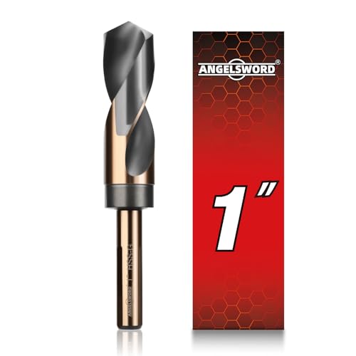 ANGELSWORD 1' Reduced Shank Drill Bit, M2 High Speed Steel Drill Bit for Hard Wood, Mild Steel and Metal