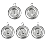Coin Disc Sinkers Flat Fishing Weights Sinkers Round Shaped No Roll Rivers Sinker for Saltwater Freshwater Ocean Fishing 1oz to 5oz