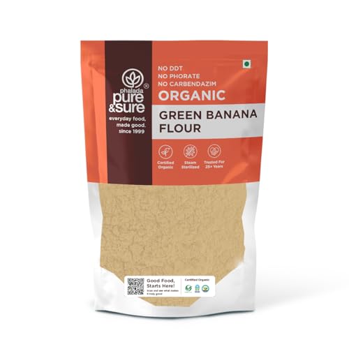 Image of Pure & Sure Green /Raw Banana Flour (Atta) 500G | 100% Naturally Processed Kela ka Atta | Vegan & Gluten Free | Maintains Cholesterol & Blood Sugar | Baking Flour