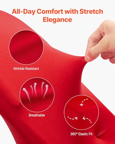Image of VEVOR Chair Covers, Polyester Spandex Chair Cover, Stretch Slipcovers for Wedding Party Dining Banquet Flat-Front Chair Covers (Red-c, 50PCS)