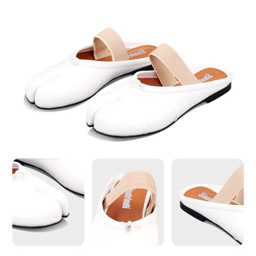Split Toe Tabi Shoes Black Womens Mule Flats Wide Slip on Walking Ballerina Barefoot Slippers Comfortable Slides for Spring Summer Fall3