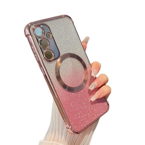 Coque paillettes dégradées pour Samsung S24 Plus protection silicone mignonne