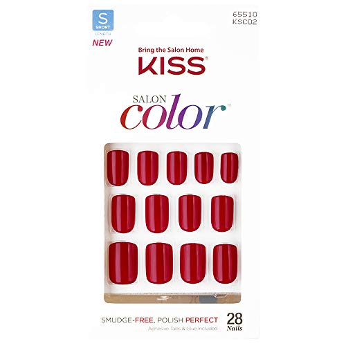 Unha Salon Color Curto New Girl, Kiss New York, Pacote De 28