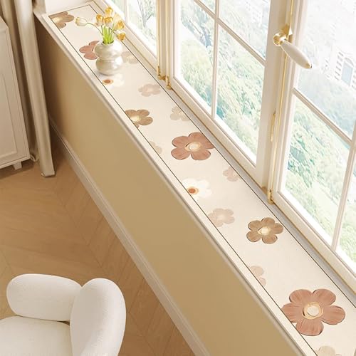 HDYZJQ Tapis pour Fenêtres Tapis Imperméable pour Rebord De Fenêtre en Baie, Tapis Étroit pour Rebord De Fenêtre/Coussin Anti-poussière, Coussins De Fenêtre pour Plantes(Style C,20x100cm (8x39in))