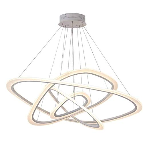 s Luces de techo lámpara de padent celling luz irregular círculo 4-anillo luz blanca cálida LED colgante techo luz aluminio forjado hierro acrílico