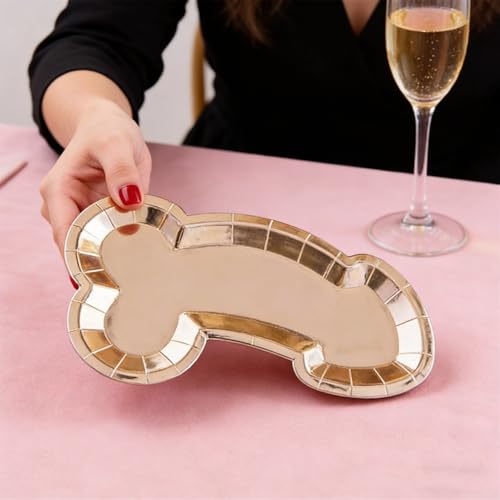 FCGSFJ 10 PCS Rose Gold Bachelorette Party Plates Funny Disposable Paper Plates for Bridal Showers/Bride To Be/Engagement/Wedding/Bachelorette Party Decoration Supplies Hen Party Sign Decorations