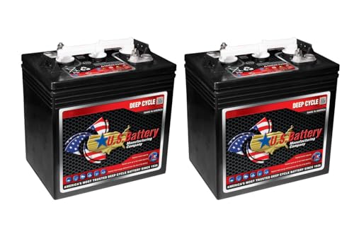 Set of 2 | US Battery US1800XC2 6 Volt 208Ah Deep Cycle Golf Cart, Solar, Marine, RV & Industrial Use Battery | BCI Group GC2 ~ Replaces T-605 T605 | T-105 T105