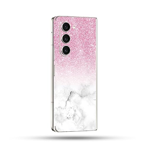 Image of MightySkins Glossy Glitter Skin Compatible with Samsung Galaxy Z Fold 5 Full Wrap - Marble Glitz | Protective, Durable High-Gloss Glitter Finish | Easy to Apply & Change Styles | Made in The USA