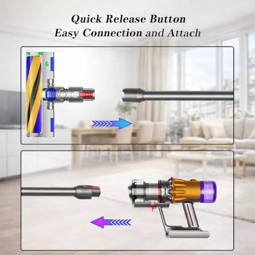 Verlängerungsrohr für Dyson V12 Detect Slim / V10 Digital Slim Stabstaubsauger, 74cm/29in Aluminium Teleskoprohr mit Schnellspanner, Rohr Zubehör für Dyson V12 V10 (Grau)