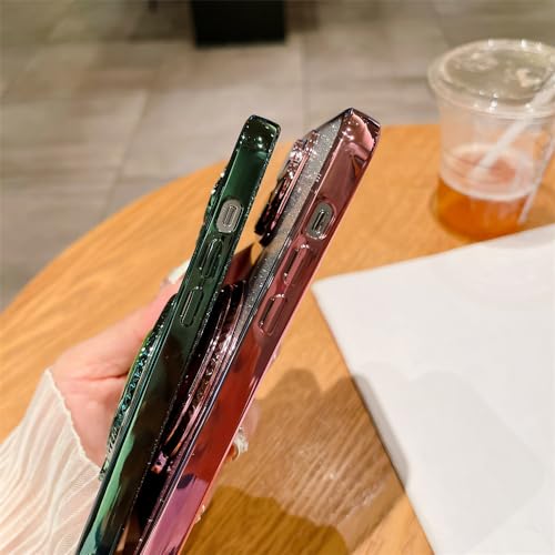 Coque pour iPhone 12 Pro luxe paillettes quicksand support vert - 6
