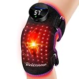 RELEXNOW Red Light Therapy for Knee with Heat & Vibration Massage, Extension Band, Wireless Controller, 660nm&850nm Near Infrared Light Therapy Heated Device for Knee/Elbow/Shoulder