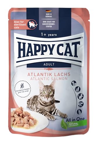 Happy Cat Culinary Meat in Sauce Lachs Nassfutter Pouch, 85 g
