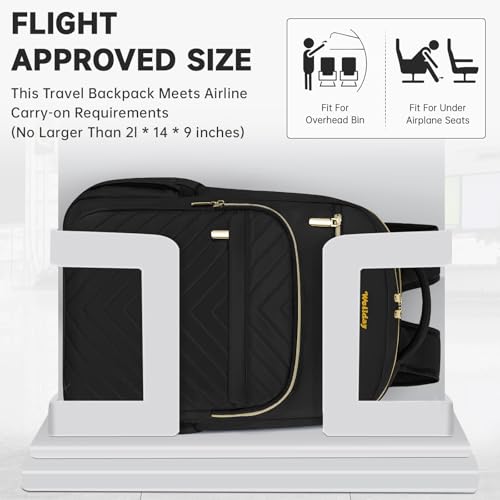 WELIDAY Laptop Backpack for Women, 15.6 Inch Laptop Computer Bag Work Business Backpack Purse with Large Capacity for Ladies, Water-resistant Travel Backpack College Nurse Teacher Backpack, Black by WELIDAY - Used condition - Image 7