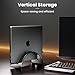 Yikola Vertical Laptop Stand for Desk, Vertical Laptop Hoder Space-Saving Organizer for All MacBook, Laptop Stand Acrylic Invisible Desktop Notebook Dock-Black…