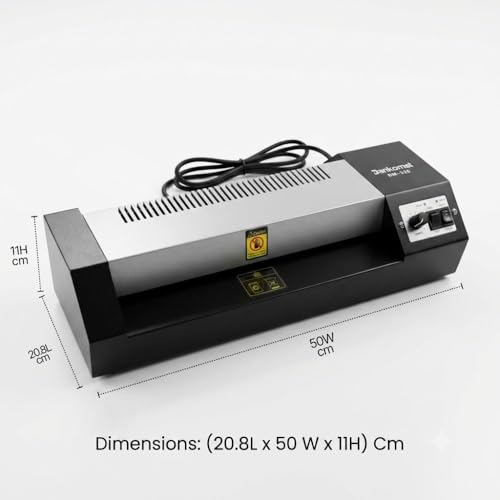 Image of Bankomat Professional Heavy Duty Metal Laminator Machine 13 Inch Wide Hot & Cold Thermal Laminator for A3 A4 A6 Photos ID Cards Certificates Documents with Laminating Sheets