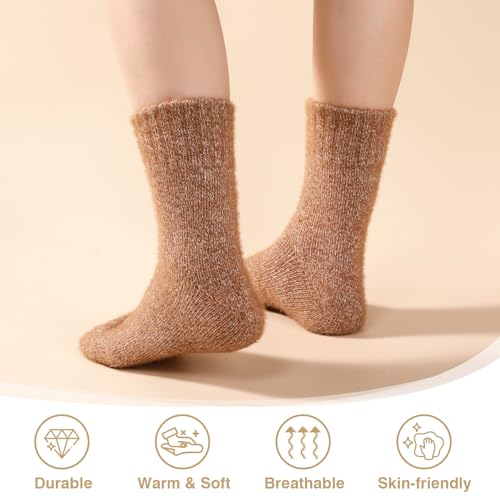 Wool Socks - Thick Soft Winter Hiking Socks (5 Pairs) for Women4