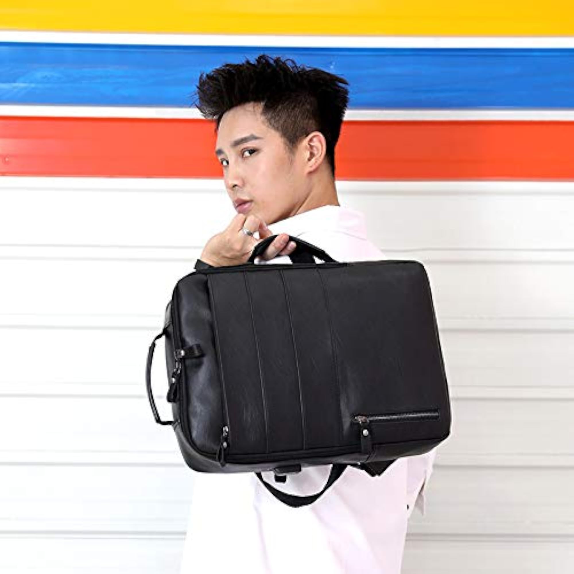 Men's PU Fashion Travel Backpack