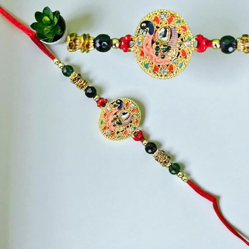 Image of Peacock Rakhi for Beloved Ones | Special Character Rakhi| Free Tilak Set | Special Brass Character | PoPo Toys | Assorted Color