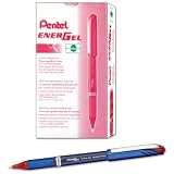 Pentel ENER-GEL NV Liquid Gel Pen, 0.5mm, Fine Line Capped, Needle Tip, Red Ink, Box of 12 (BLN25-B) – view 2