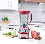 Kenmore Countertop Blender – Electric Mixer for Smoothies, Ice Crush & Pulse Function, Heavy Duty Tritan plastic Pitcher Mixer With 6 Speed, Kitchen Appliance, Dishwasher-Safe Jar, Red