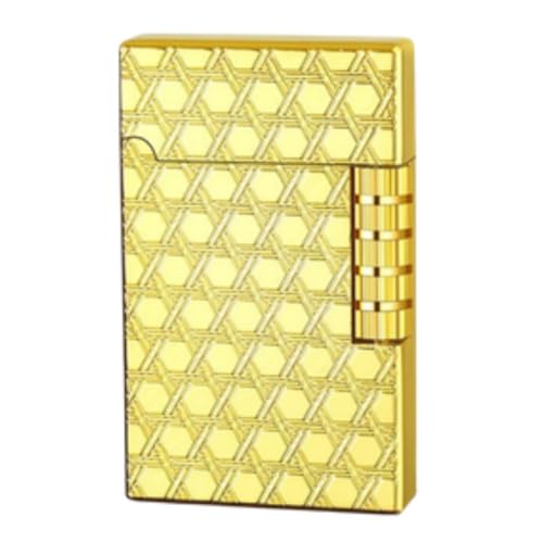 Image of Smoke King Sanji Retro Gas Lighter Pulley Ignition Lighter, Soft Flame Refillable Lighter, Collection & Gifting (Gold)
