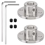 2 Pack 8mm Flange Coupling Connector, Rigid Guide Steel Model Coupler Accessory, Shaft Axis Fittings for DIY RC Model Motors, High Hardness Coupling Connector-Silver. (2 pcs 8mm)