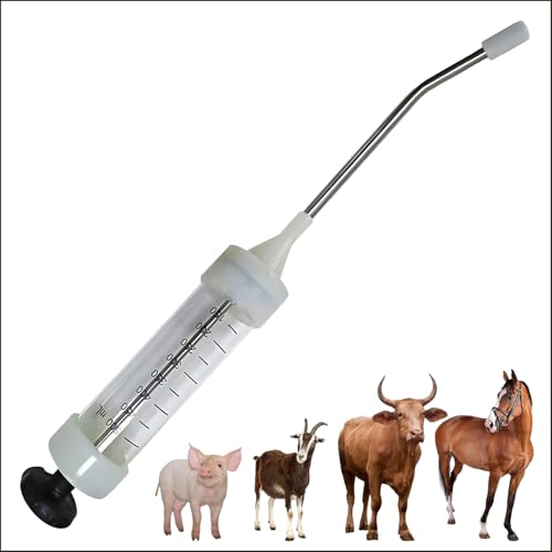 500 ml Große, Verstellbare Tierfütterungspistole Aus Metall, Ochse Maulspritze Pferd, Tränkspritze Mit großer Dosis, Wiederverwendbares Dosiergerät, Rinder, Schafe, Pferde