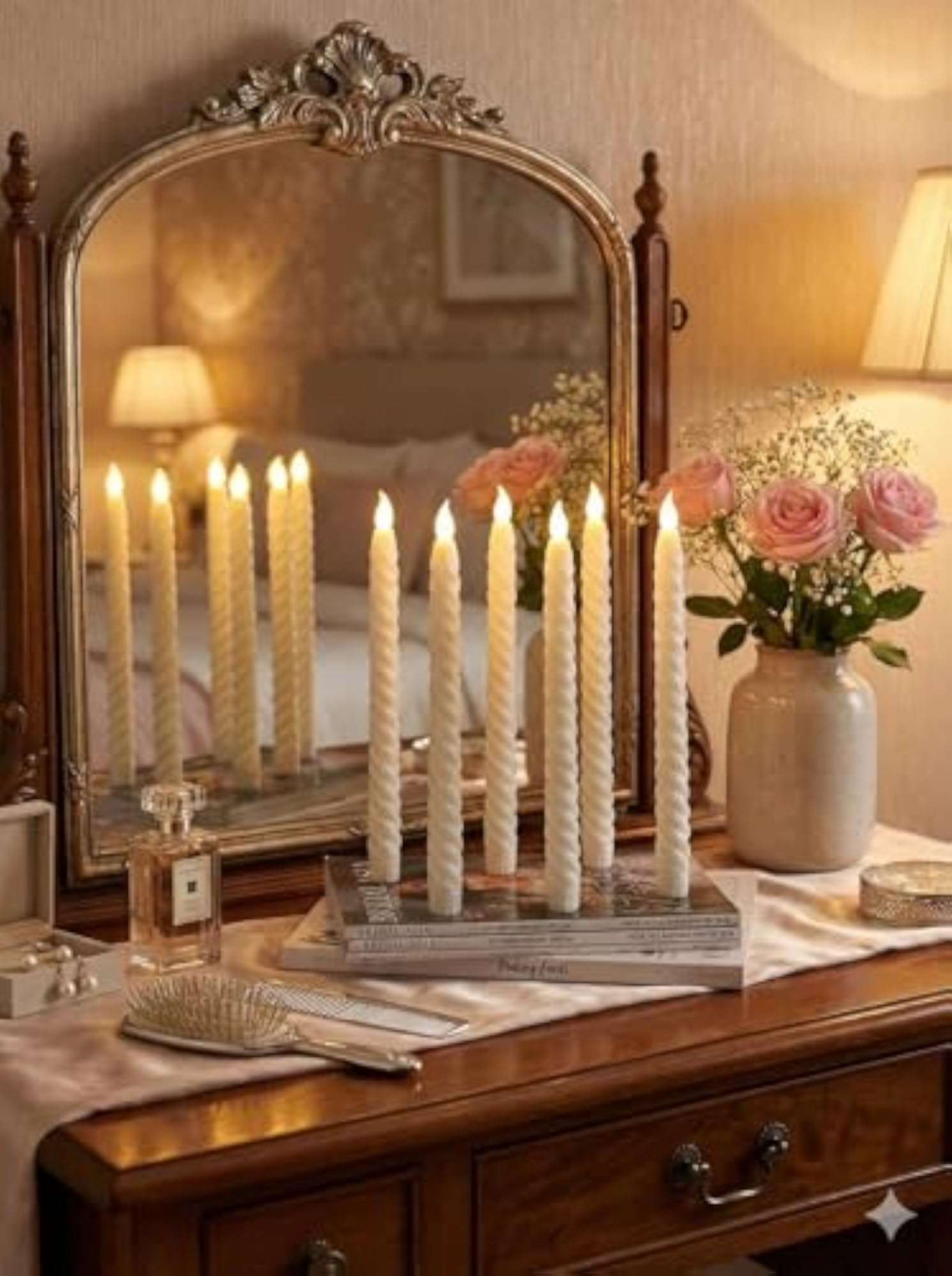 4 Pcs LED Flameless Spiral Taper Candles