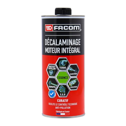 FACOM 006026 D&eacute;calaminage Moteur Int&eacute;gral Essence, d&eacute;crassant moteur-CURATIF- Nettoyage vanne EGR, turbo, catalyseur et boitier &agrave; papillon, 1L