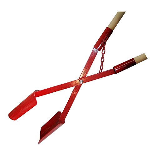 bauCompany24 Erdlochausheber Gr.2, mit Stiel, Öffnungsweite 150-320 m, Handbagger, Lochspaten, Doppelspaten, Pfostengräber, Lochschaufel, Hand-Erdbohrer