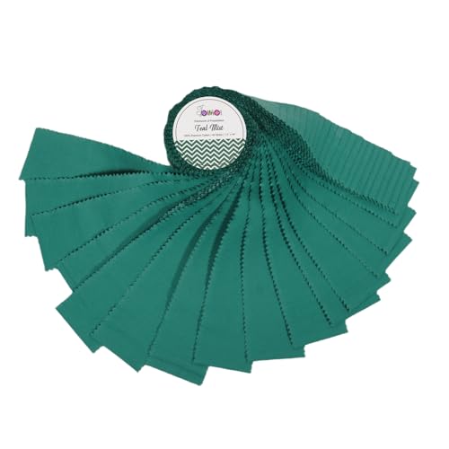 Tissus prédécoupés pour le quilting haut de gamme en rouleau jelly roll bleu sarcelle