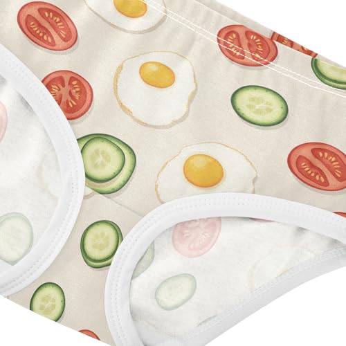 Little Girl Underwear Toddler Panties Kids Undies Eggs Tomatoes Soft Cotton Briefs 2T-8Y4